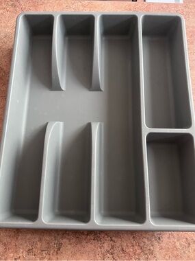 IKEA Gray Utensil Drawer Organizer Tray – 8 Compartment Silverware Organizer